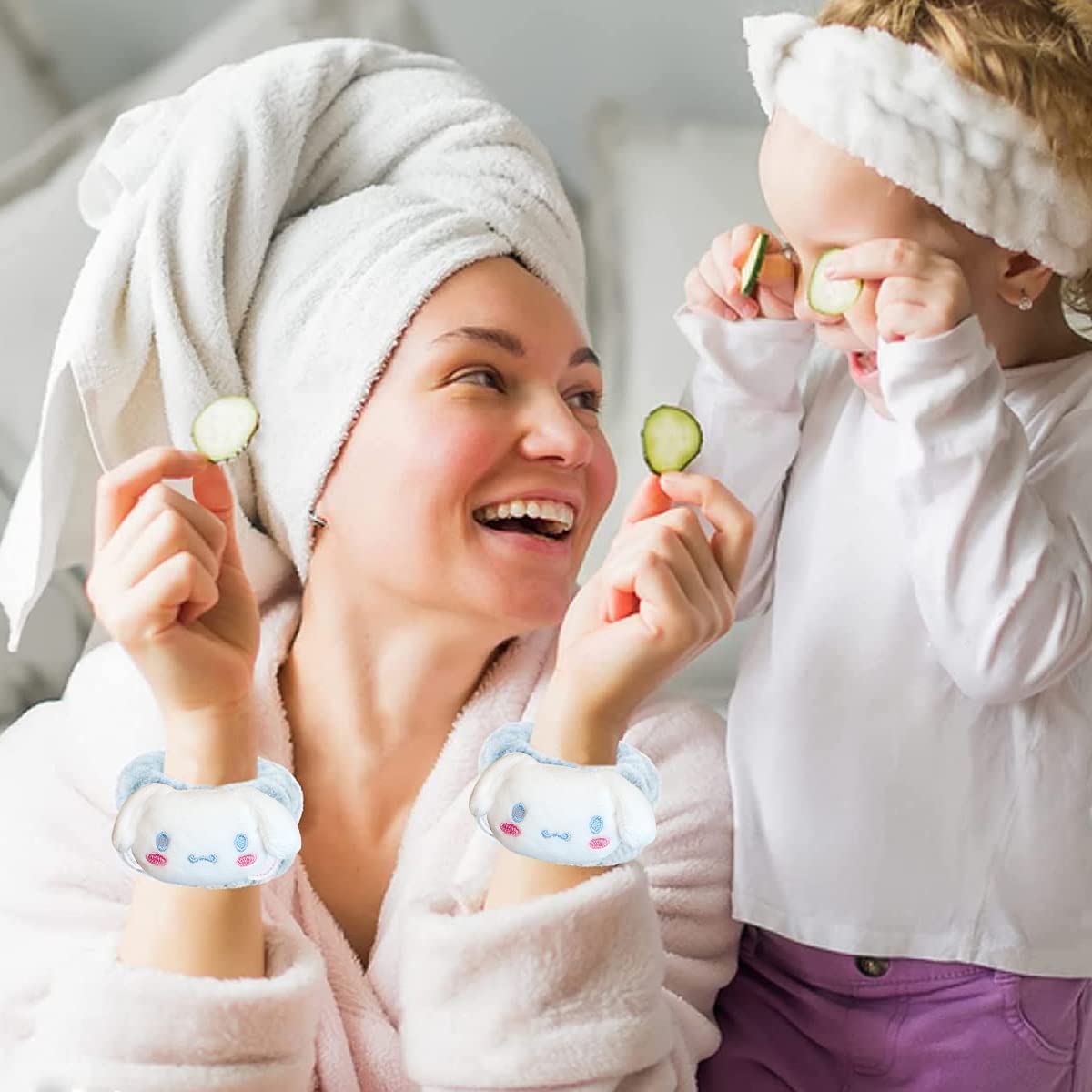 MAYCREATE Spa Face Wash Wrist Band for Women with Absorbent Microfiber Flannel | 1 Pair