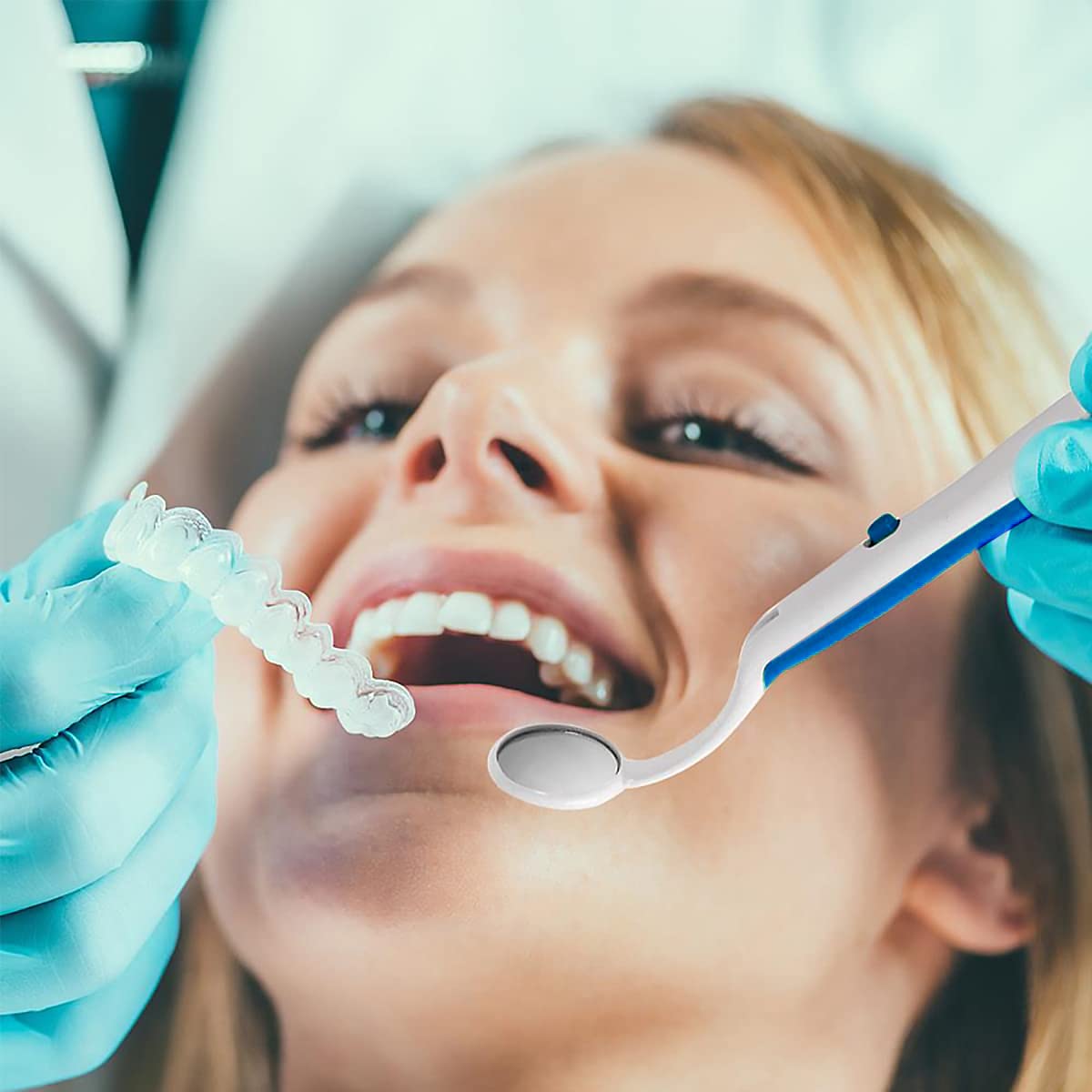 HANNEA Mouth Dental Mirror for Home Inspection with LED Light and Curved Neck Tube | Includes 3 Batteries and 2 Replacement Mirrors