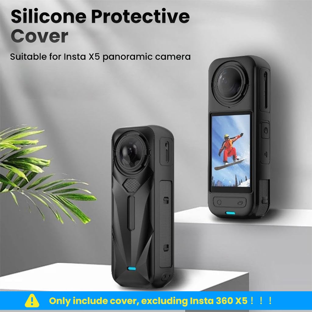 ZORBES Silicone Skin Cover for Insta 360 X5 with Slide In Design and Anti Scratch Protection