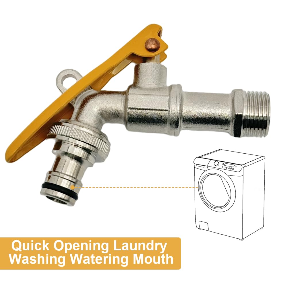 HASTHIP Garden Faucet for Outdoor Use with Lockable Handle and 1/2 inch Thread | Full Copper Construction