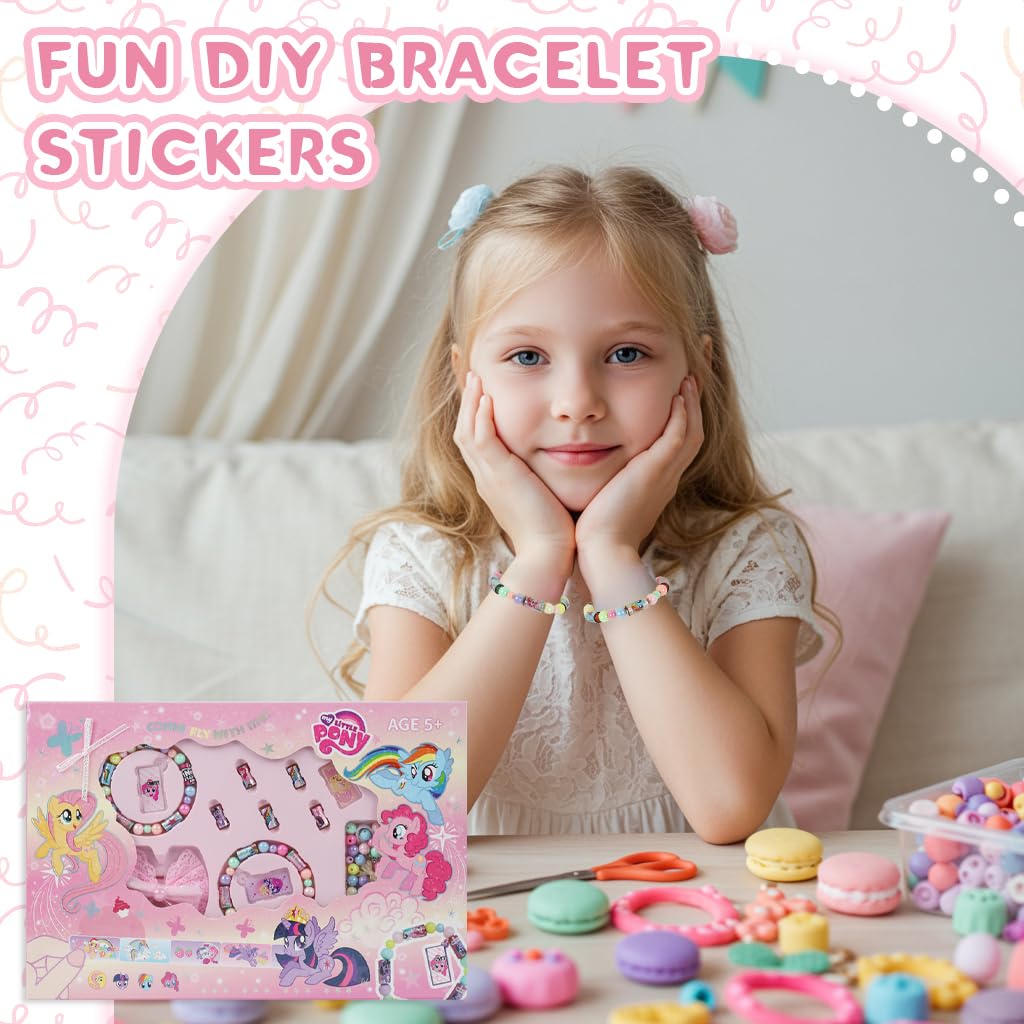 PATPAT DIY Bracelet Making Kit with 150 Sticker Rolls and Spacer Beads for Girls | Fun Craft Gift