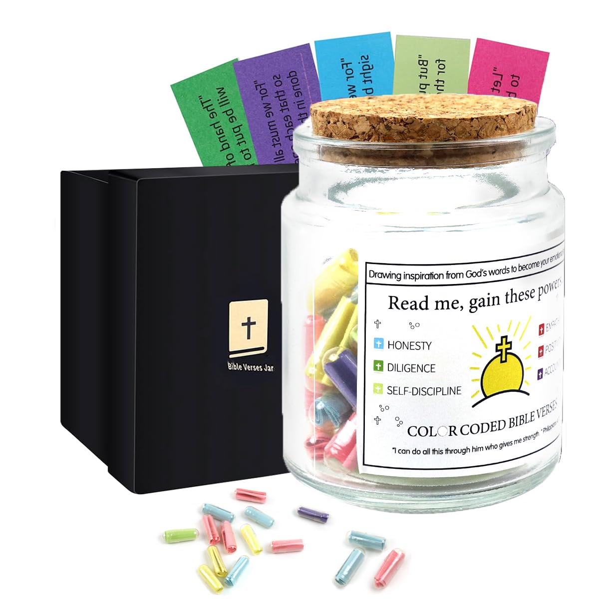 HASTHIP Motivational Messages Jar with 50+ Colorful Notes for Daily Inspiration and Gifting