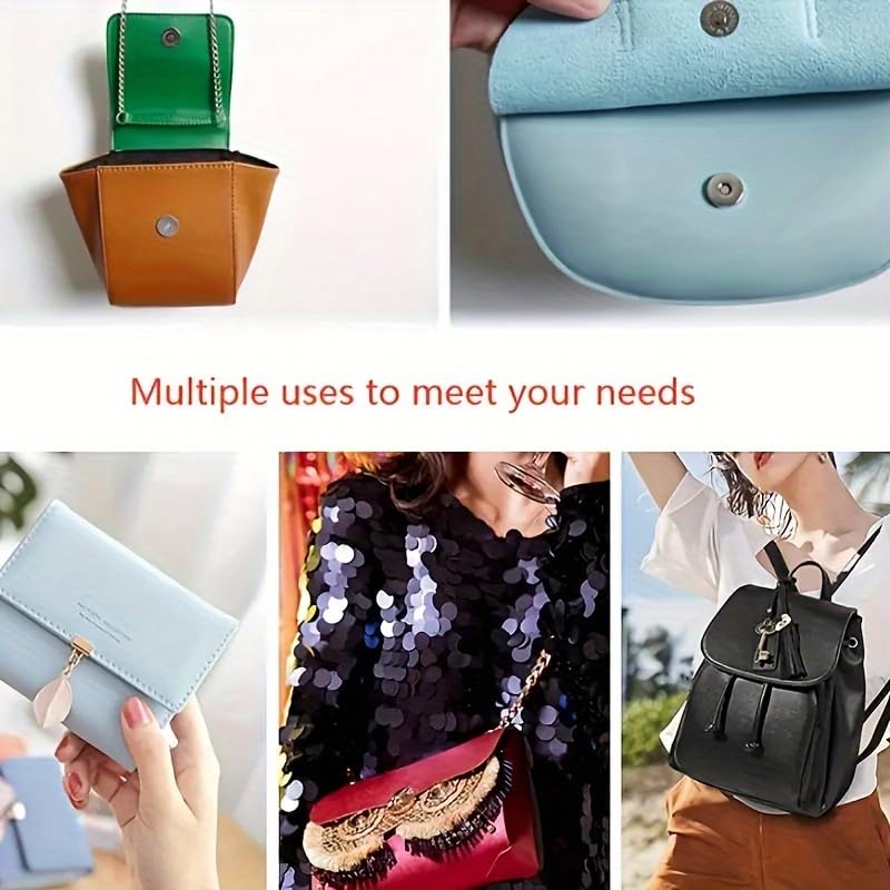 Supvox Magnetic Snap Buckle Buttons for Handbags and Purses featuring Secure Magnetic Closure | 4‑Color Pack of 40