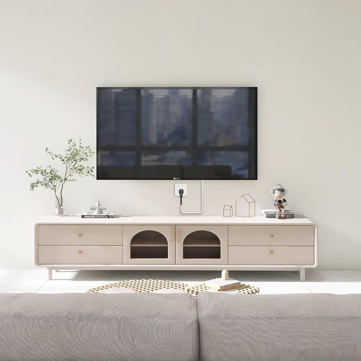 Serplex Cord Hider for Home and Office with 2 x 6.6ft Cuttable Self-Adhesive PVC Cover | Tangle-Free Cable Organizer