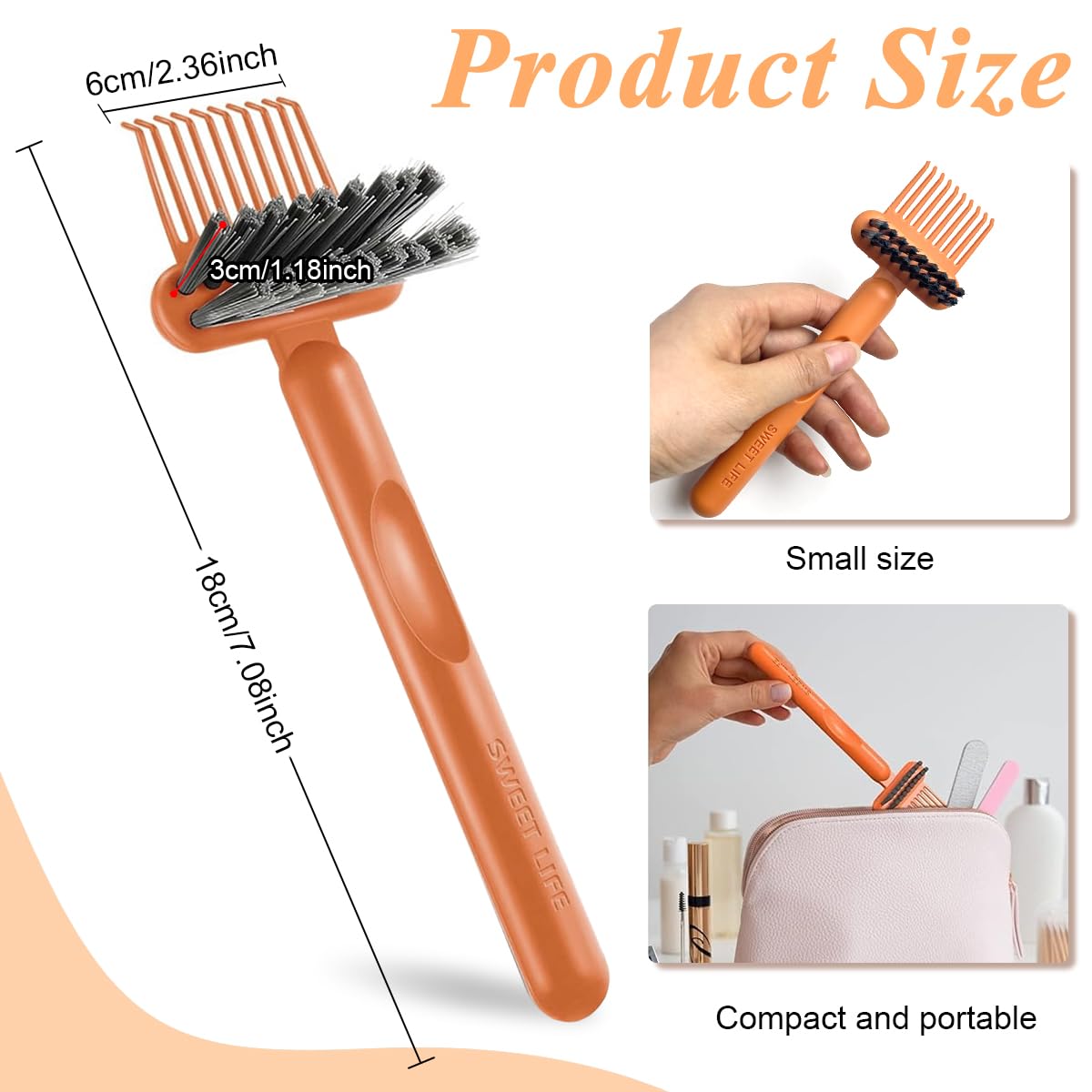 MAYCREATE® Hair Brush Cleaner 2-in-1 Hair Brush Cleaner Tool Hair Detangling Comb Cleaning Brush Tangled Hair Remover Tool Rake for Removing Hair Dust, Home or Salon Use