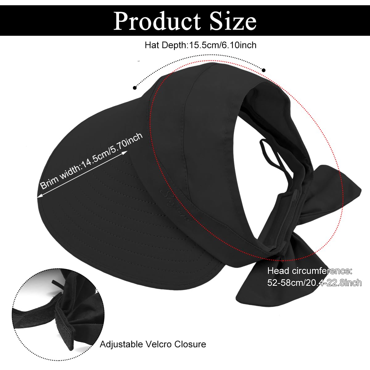 Zibuyu Sun Hat for Women with UPF 50+ Wide Brim and Retractable Side Visor | Beach and Outdoor Protection