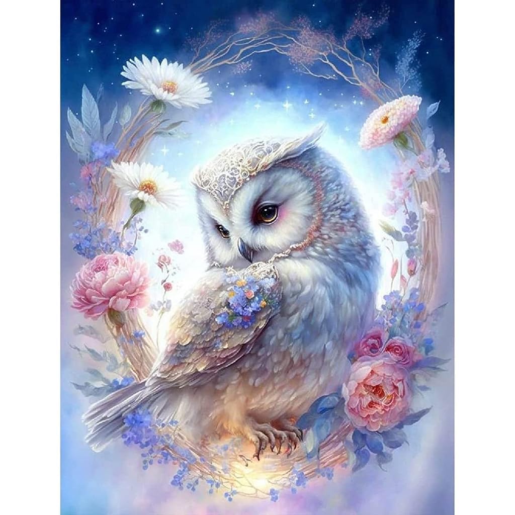 HASTHIP Diamond Painting Kit, 11.8x15.7inch Owl Diamond Painting, 5D Diamond Painting Kit for Adults & Kids, Suitable for Home Leisure and Wall Decoration, Gift for Kids and Adults