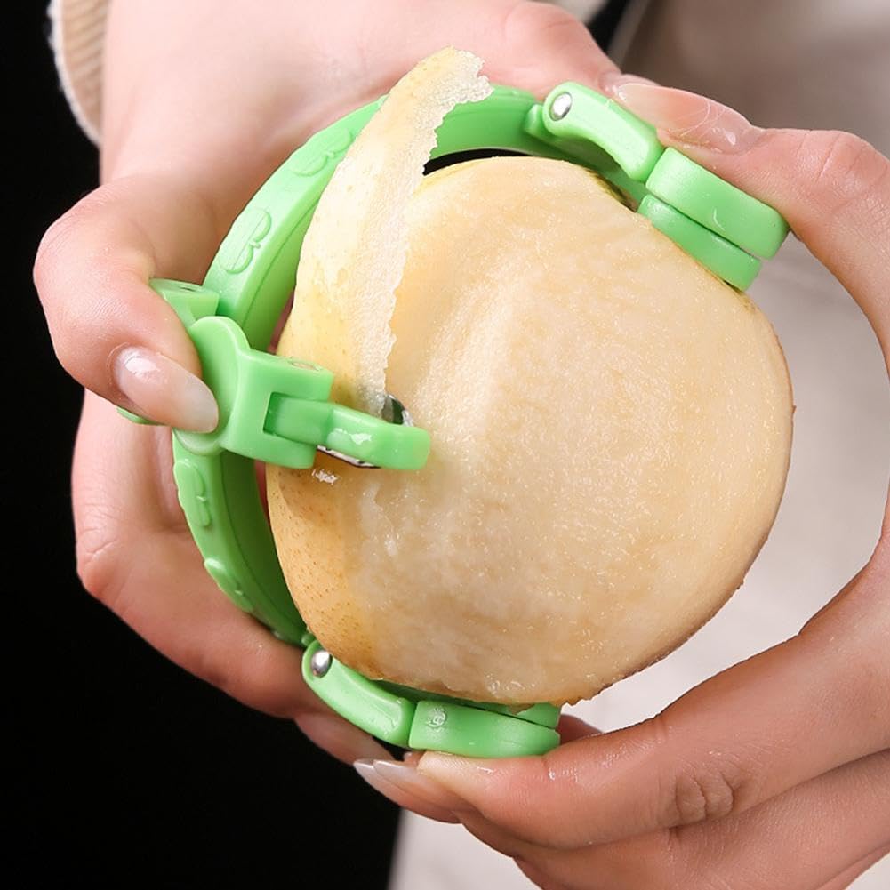 Supvox Ring Fruit Peeler for Pear Peach and Kiwi with Spiked Grips & Stainless Steel Blades