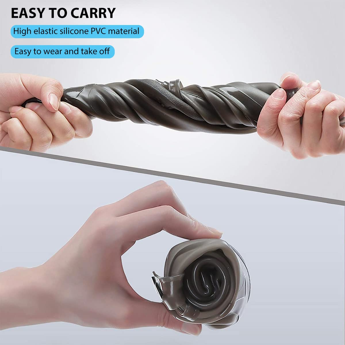 Zibuyu Shoes Cover for Rain featuring Double Row Button Closure and Grey Silicone Design