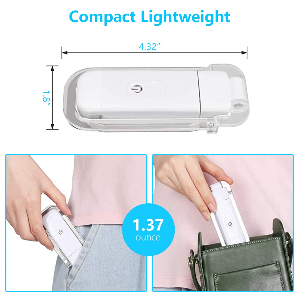 HASTHIP Mini Book Reading Light for Bedtime Reading featuring Clip On Foldable Design | USB Rechargeable Warm LED with 2 Brightness Levels and 8 Hour Runtime