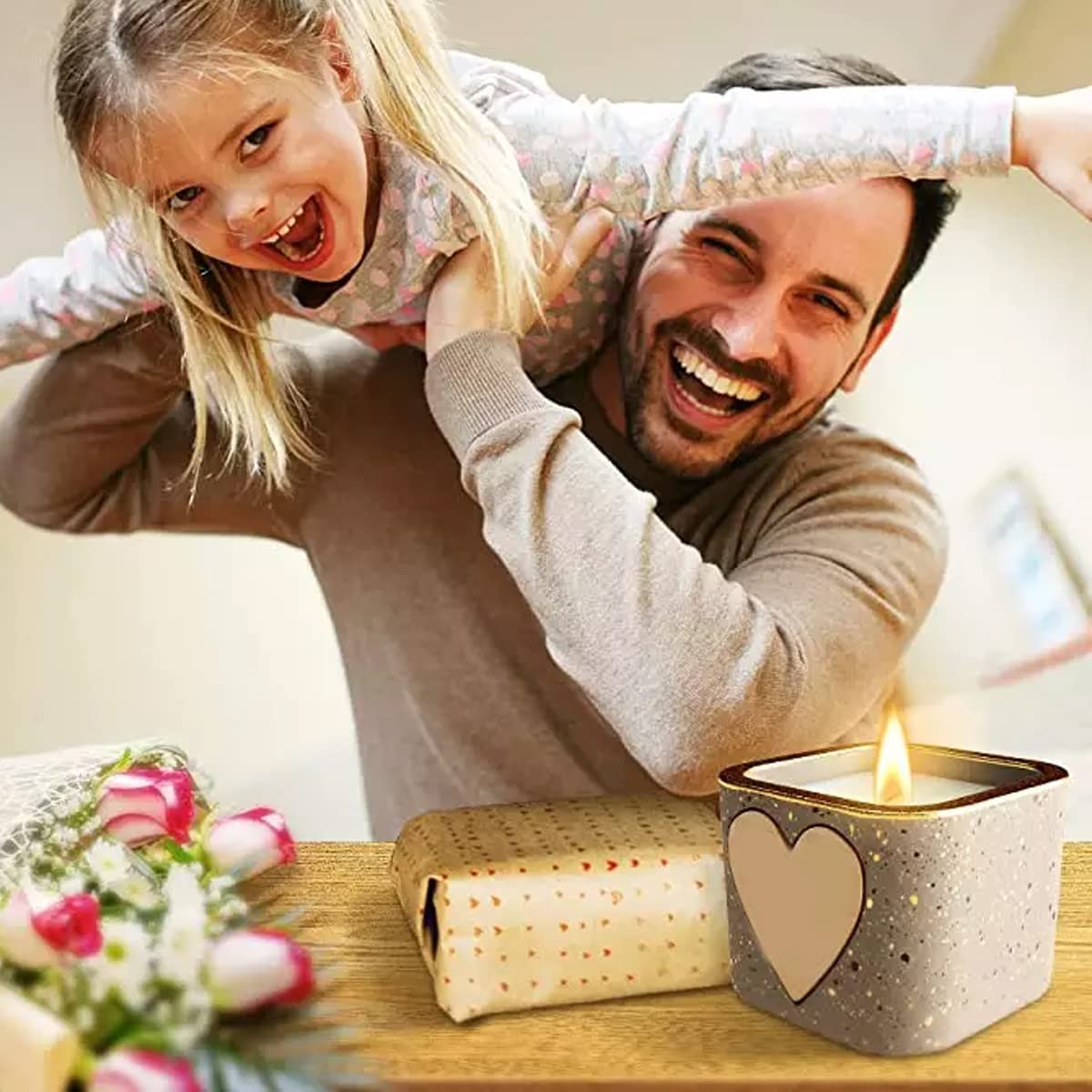 Scented Candle for Bedroom with 8×8×6cm Cement Cup and Wild Bluebell Cologne | Gift for Women