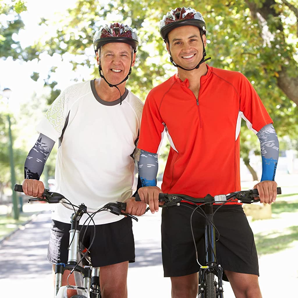 Optifit Arm Sleeves for Outdoor Sports with UPF 50 UV Protection and Cool Lycra Fabric | 2 Pairs