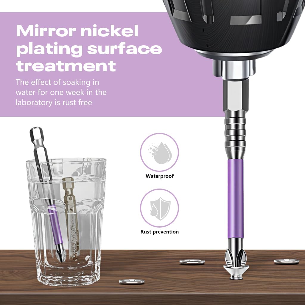 Serplex Screwdriver Bit Set for Electric Drills with 1/4 inch Hex Shank 6PCS | Alloy Steel