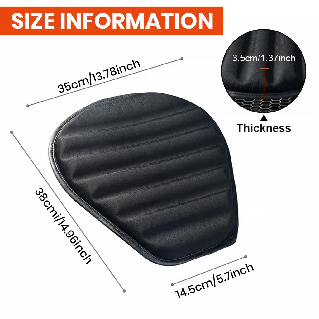 STHIRA Bike Seat Cushion for Long Rides featuring 3D Grooved Gel Pad 38x35cm | Breathable Cover