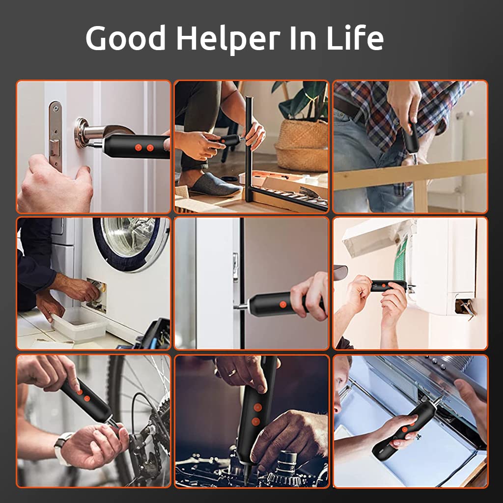 Serplex Electric Screwdriver Kit for DIY and Repairing with 20 Bits and 2.5Nm Torque | USB Rechargeable 3.7V Cordless Tool Set