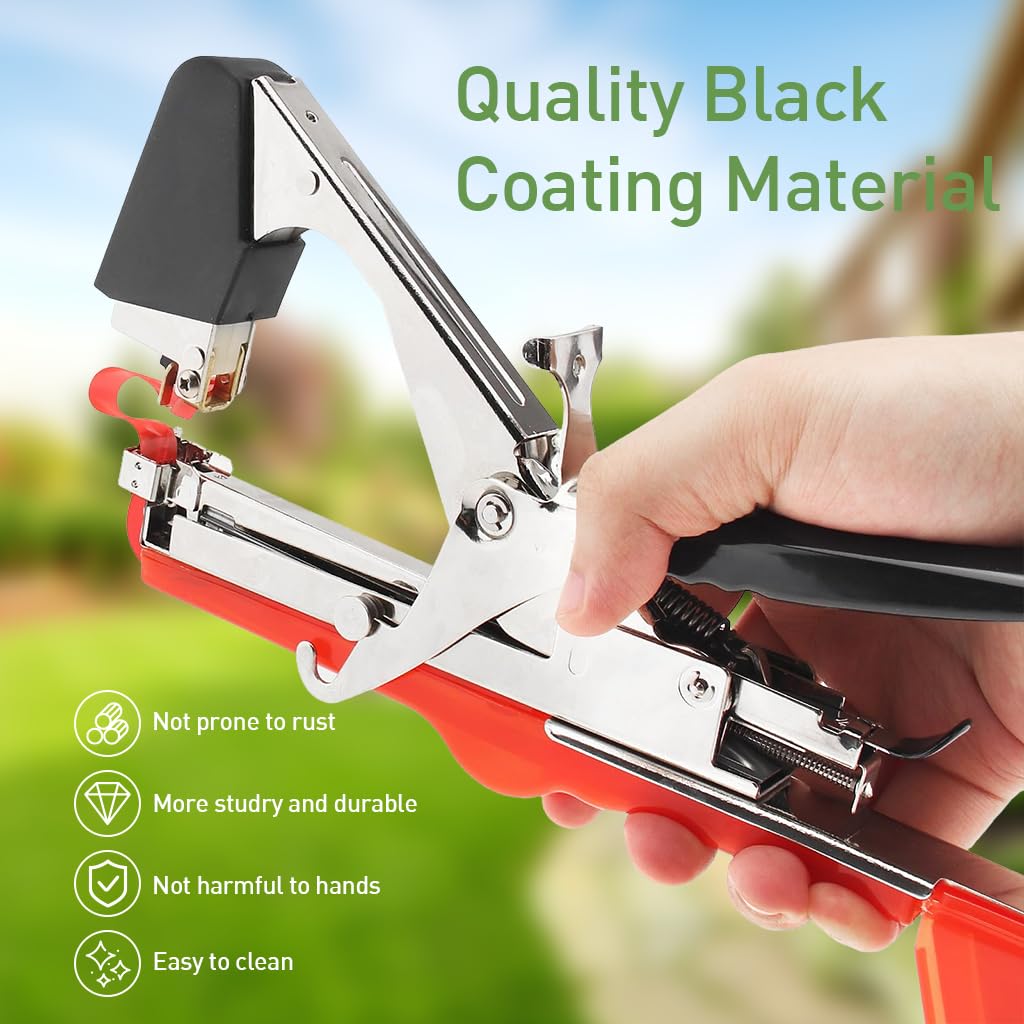 HASTHIP Plant Tying Tape Machine for Grapes and Tomatoes with 20 Rolls 11mm Tape | Adjustable Circle Stapler Set