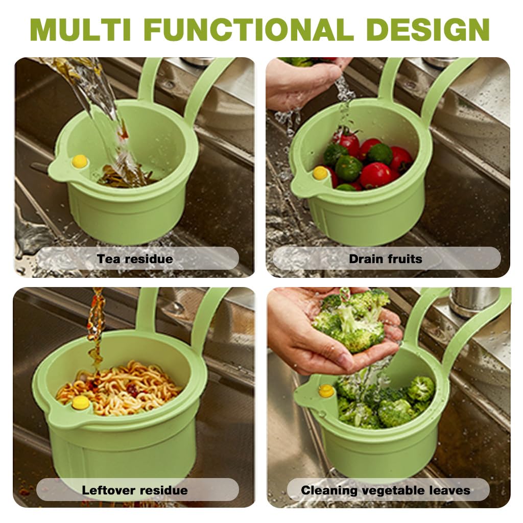 Supvox Kitchen Sink Drain Basket for Food Waste Filtration with Double Layer Strainer | Easy to Clean