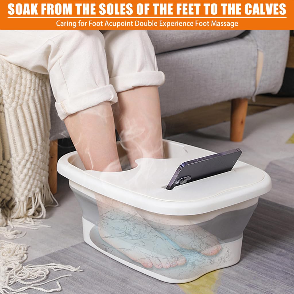 HASTHIP Foot Spa Bath for Relaxing Foot Soaks with 15L Collapsible Design and Massage Nubs