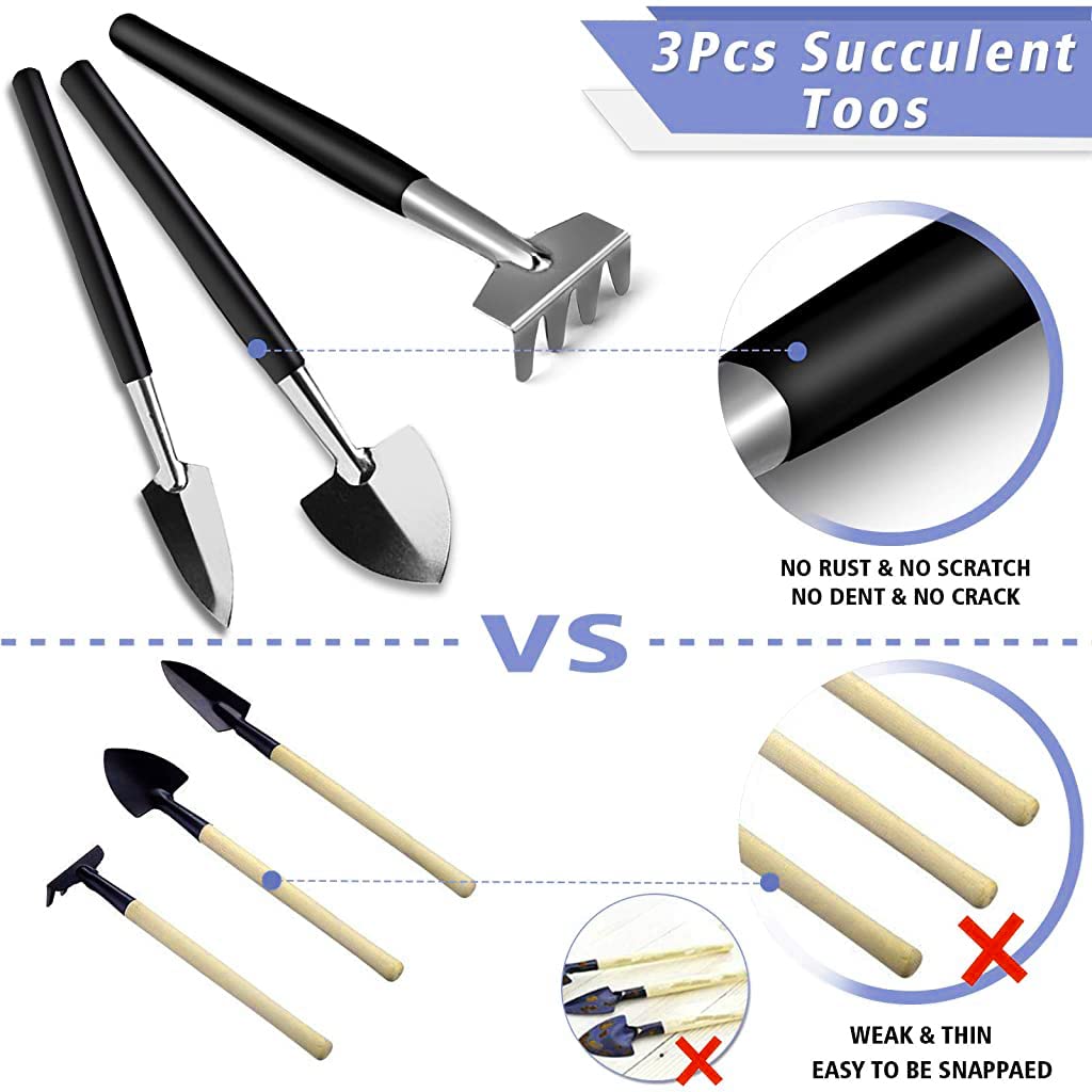 HASTHIP Gardening Tools Kit with 28 pcs Set and Storage Bag for Home Planting | Includes Mat