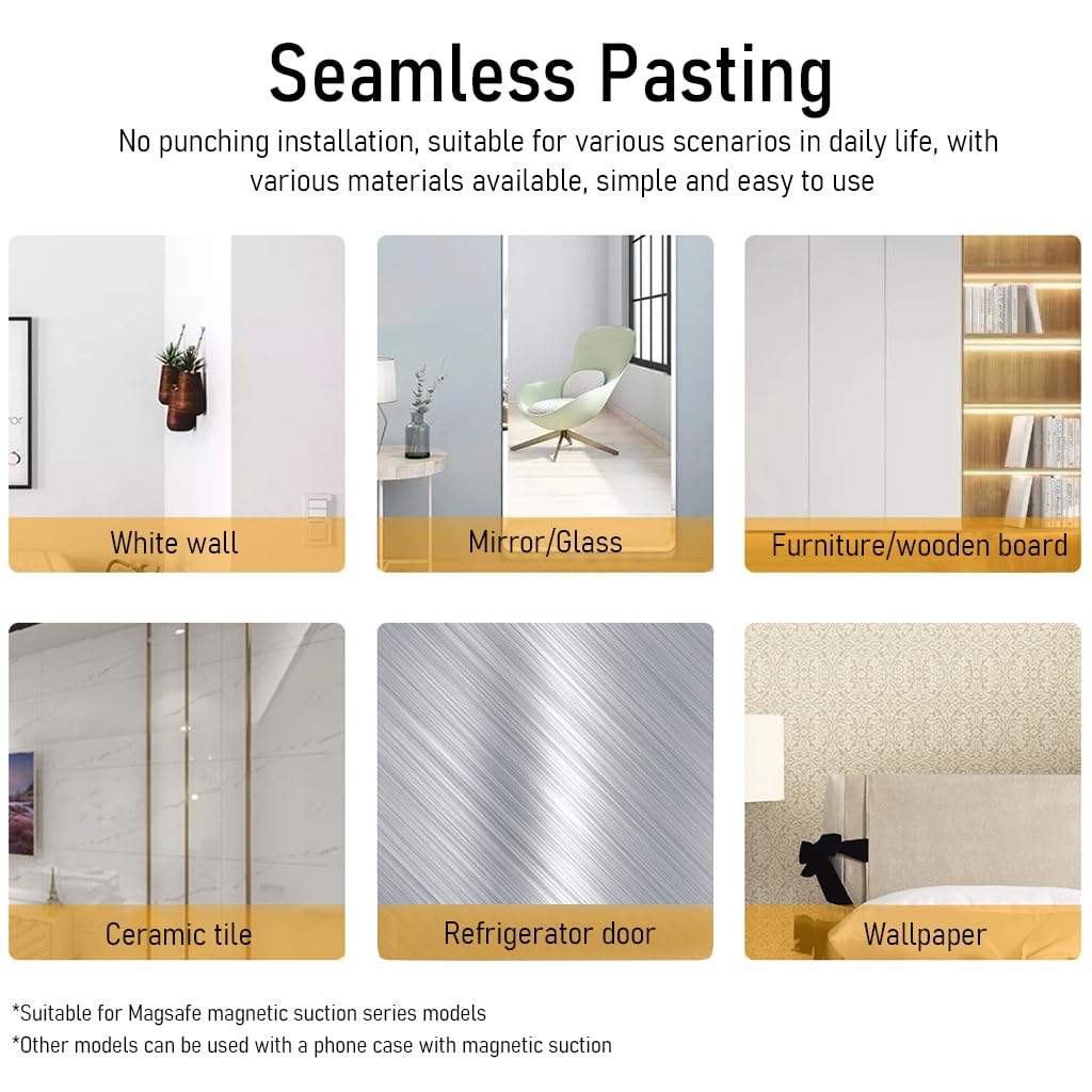 MagSafe Ring Wall Mount Magnetic Phone Holder for iPhone 15 14 13 12 Pro Max | Strong Secure Grip