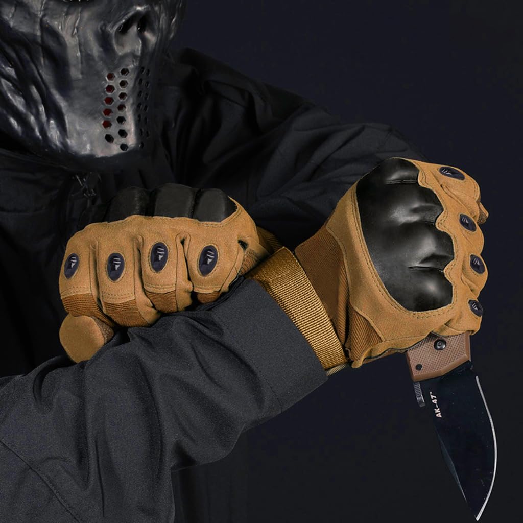 PROBEROS Full Finger Bike Riding Gloves for Outdoor Sports with EVA Knuckle Protection | Touchscreen Design and Wear Resistant Nylon Palm 12cm