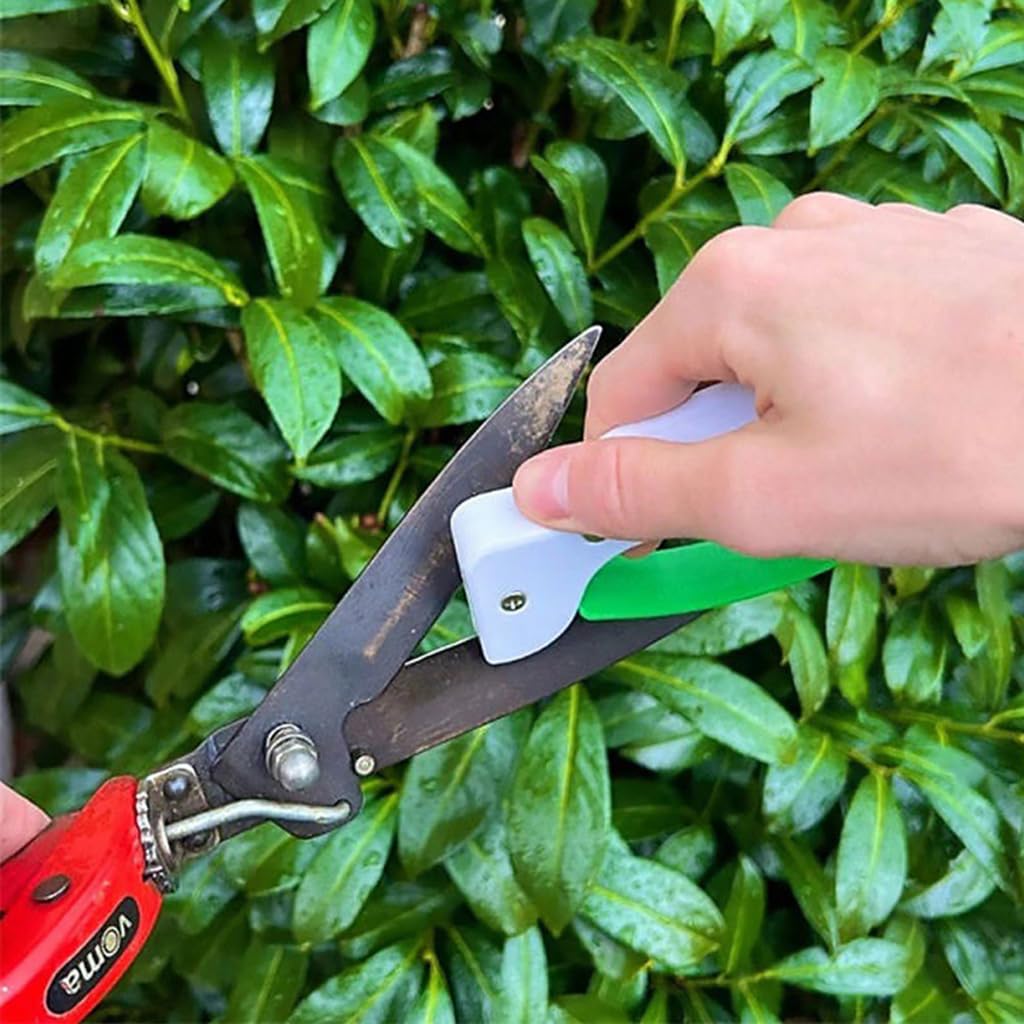 HASTHIP Gardening Sharpener for Pruning Shears and Scissors with Tungsten Carbide Blades | Portable Ergonomic Tool for Easy Sharpening