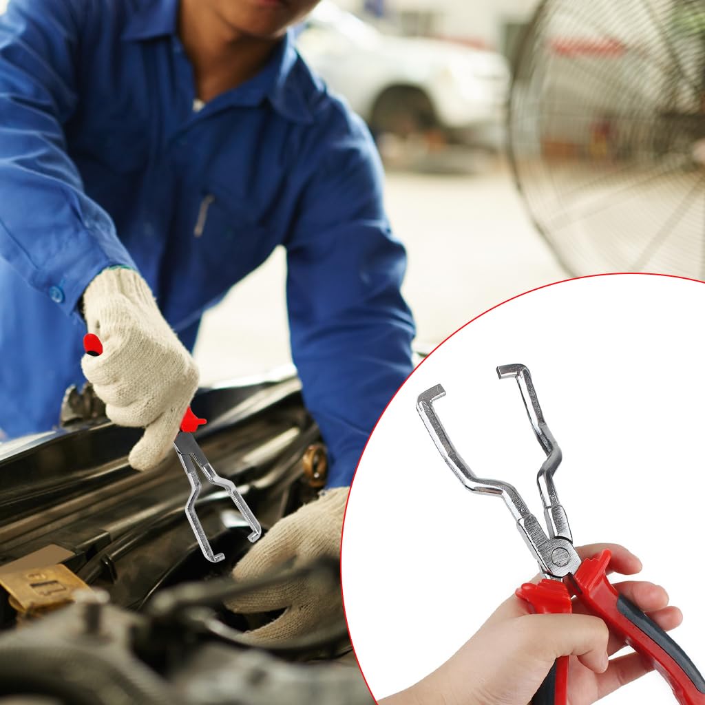 STHIRA Fuel Line Disconnect Plier for Car Maintenance with Rubberized Handle | Carbon Steel Tool