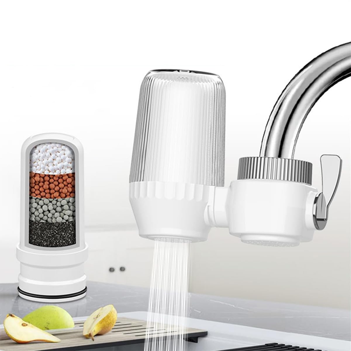 Supvox Faucet Water Filter for Tap Water with Switching Valve Design and 320 Gallon Capacity