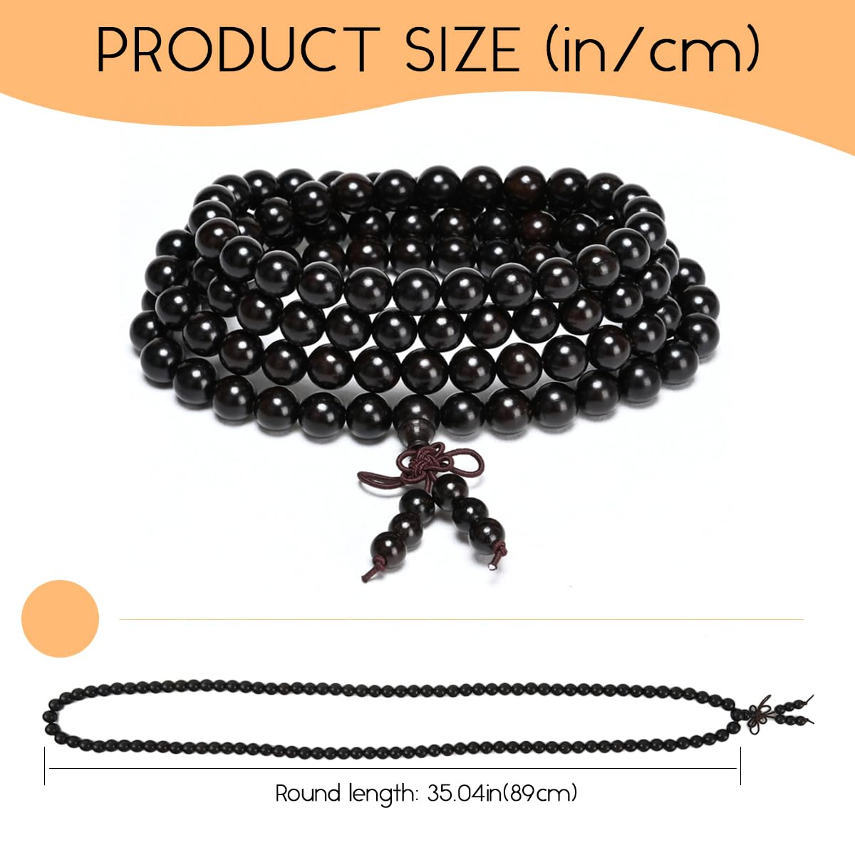 SANNIDHI Karungali Malai 108 Beads Necklace for Meditation with 8mm Ebony Wood | Layered Bracelet