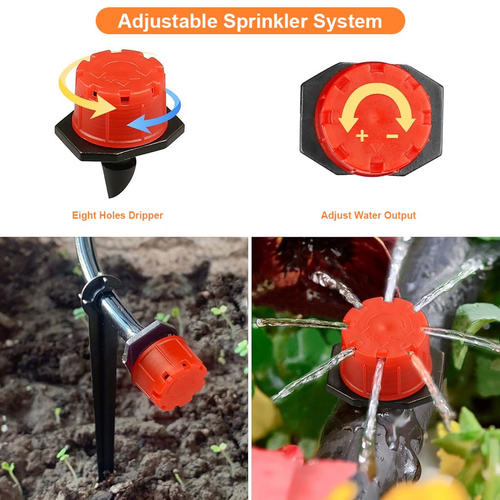 HASTHIP Slow Irrigation Fitting Kit for DIY Gardening with 240 pcs Connectors & Drippers