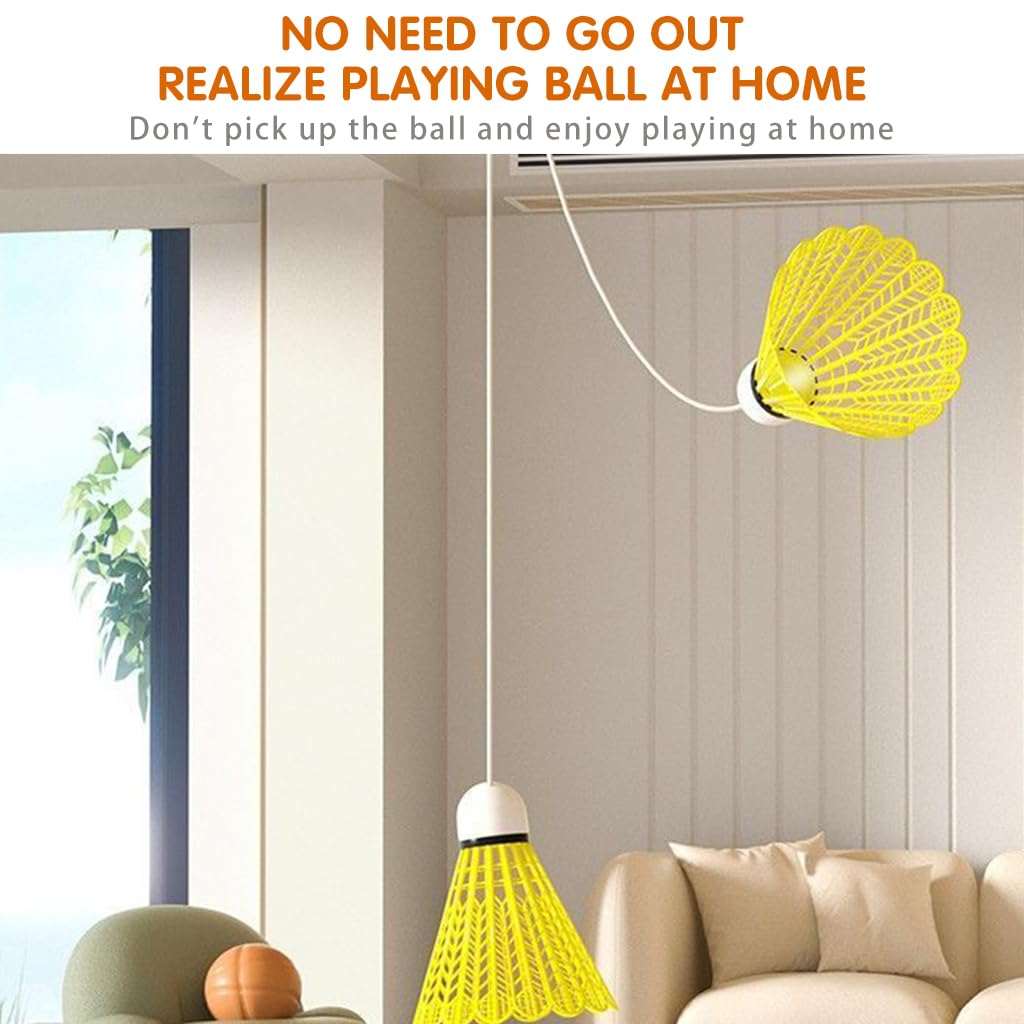 Proberos Badminton Self Practice Trainer with 3 Balls and 40 Elastic Rope | Indoor Outdoor Training Tool