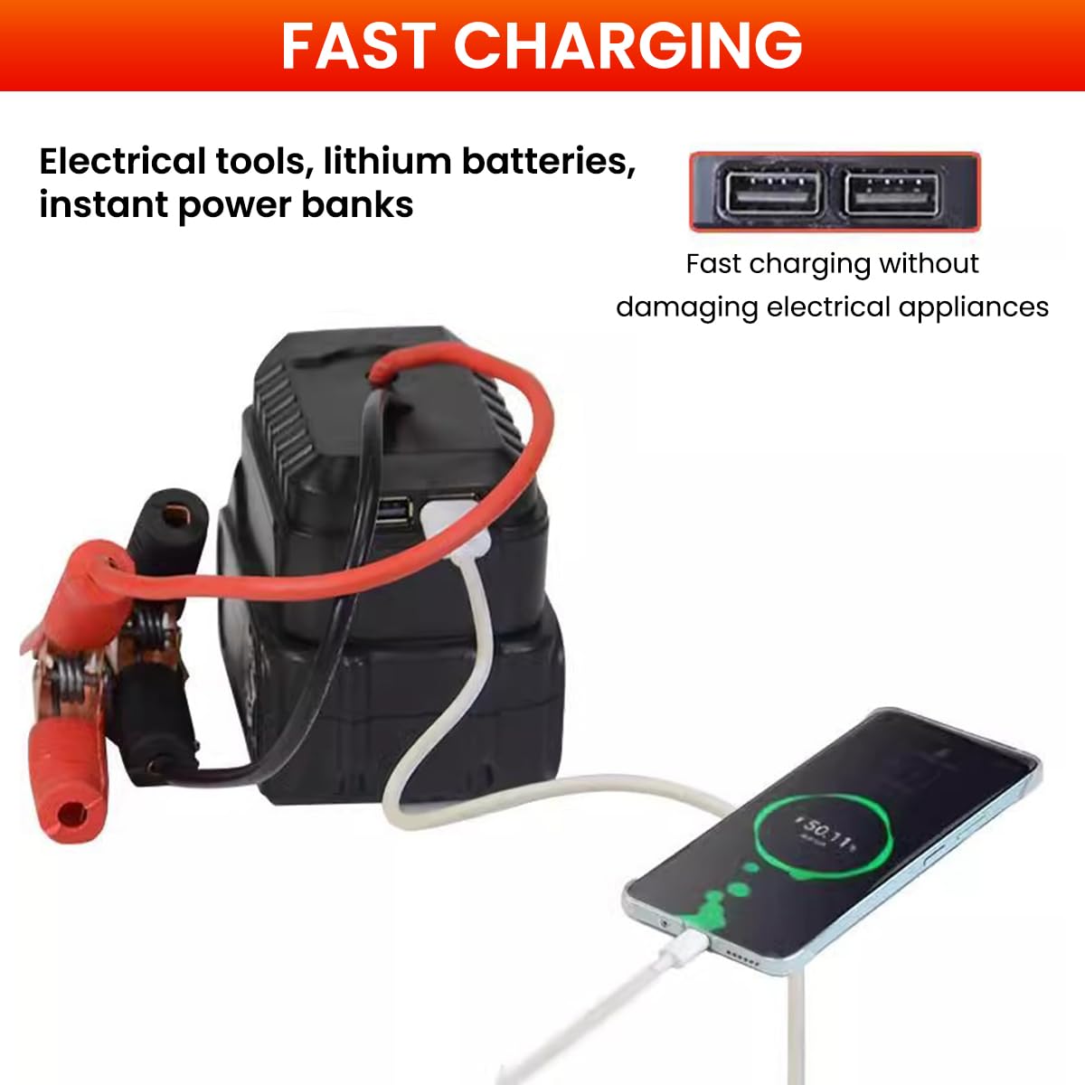 STHIRA Compact Vehicle Jump Starter for Trucks and RVs with 18–21V Power Adapter | 3PCS