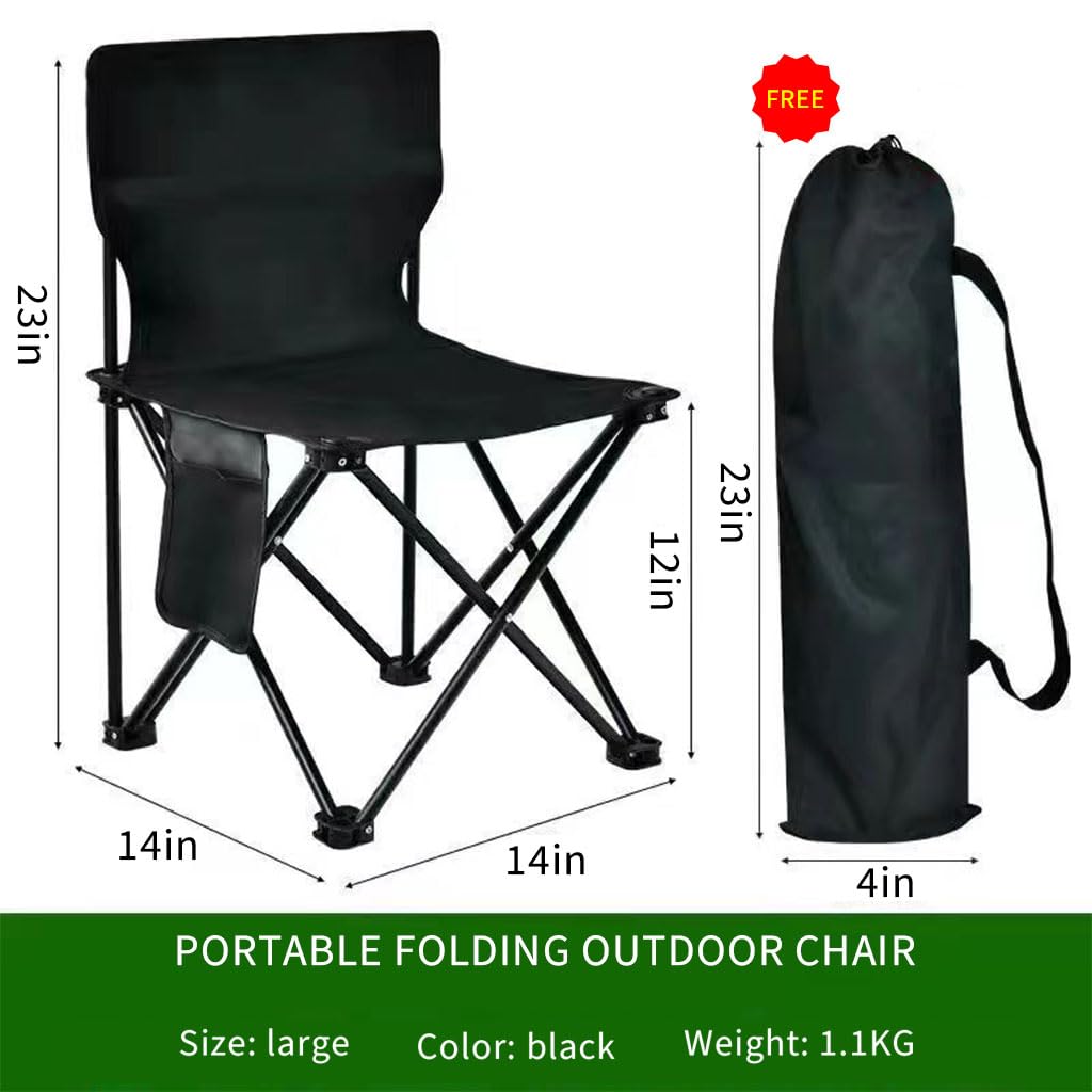 Optifit® Proberos Folding Chair Stool for Camping Travelling with Portable Bag, Foldable Camping Stool for Fishing Hiking Gardening and Beach, Max 150kg, 36 * 36 * 30cm