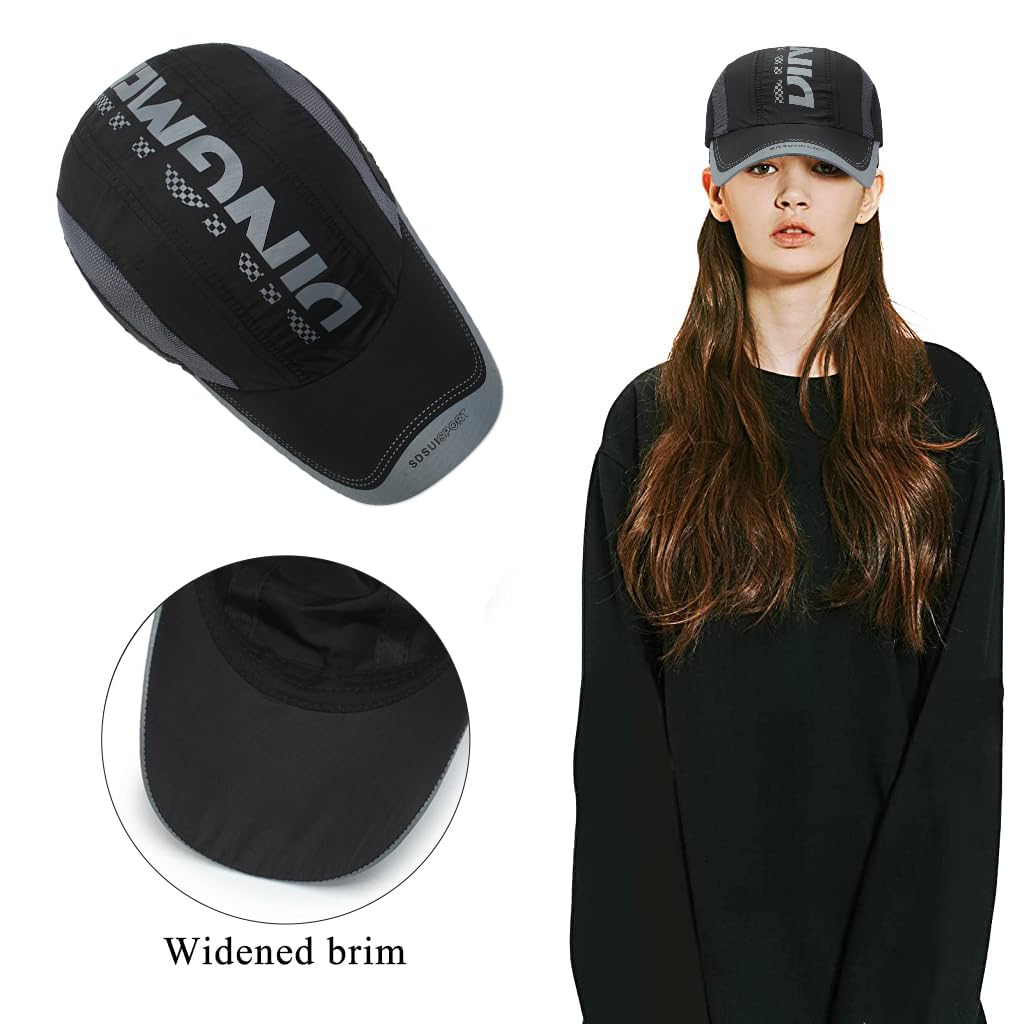 Zibuyu Sport Baseball Cap for Outdoor Hiking and Fishing with Adjustable Buckle | 22–23.6 in Breathable Cotton Black Hat