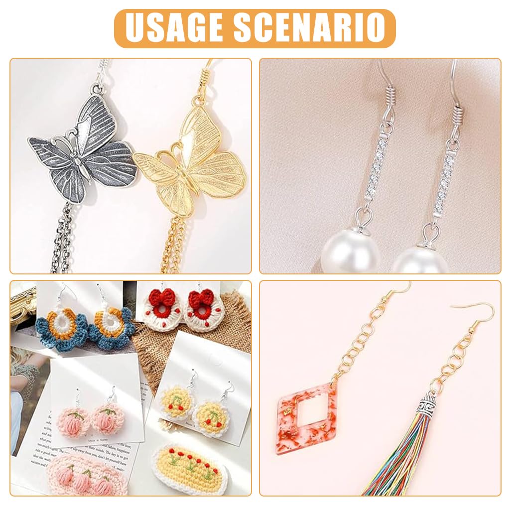 MAYCREATE Earring Making Kit for DIY Jewelry with 2000 pcs and Dual Color Gold & Silver | Includes Hooks Jump Rings and Storage Box