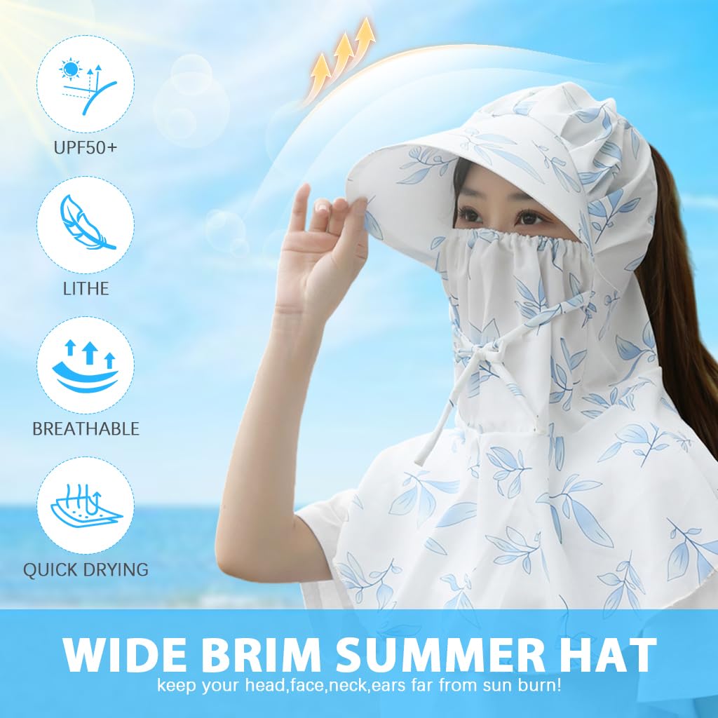 SANNIDHI Sun Hat for Women with UPF 50+ Wide Brim and One Piece Neck Wrap | Breathable Fabric