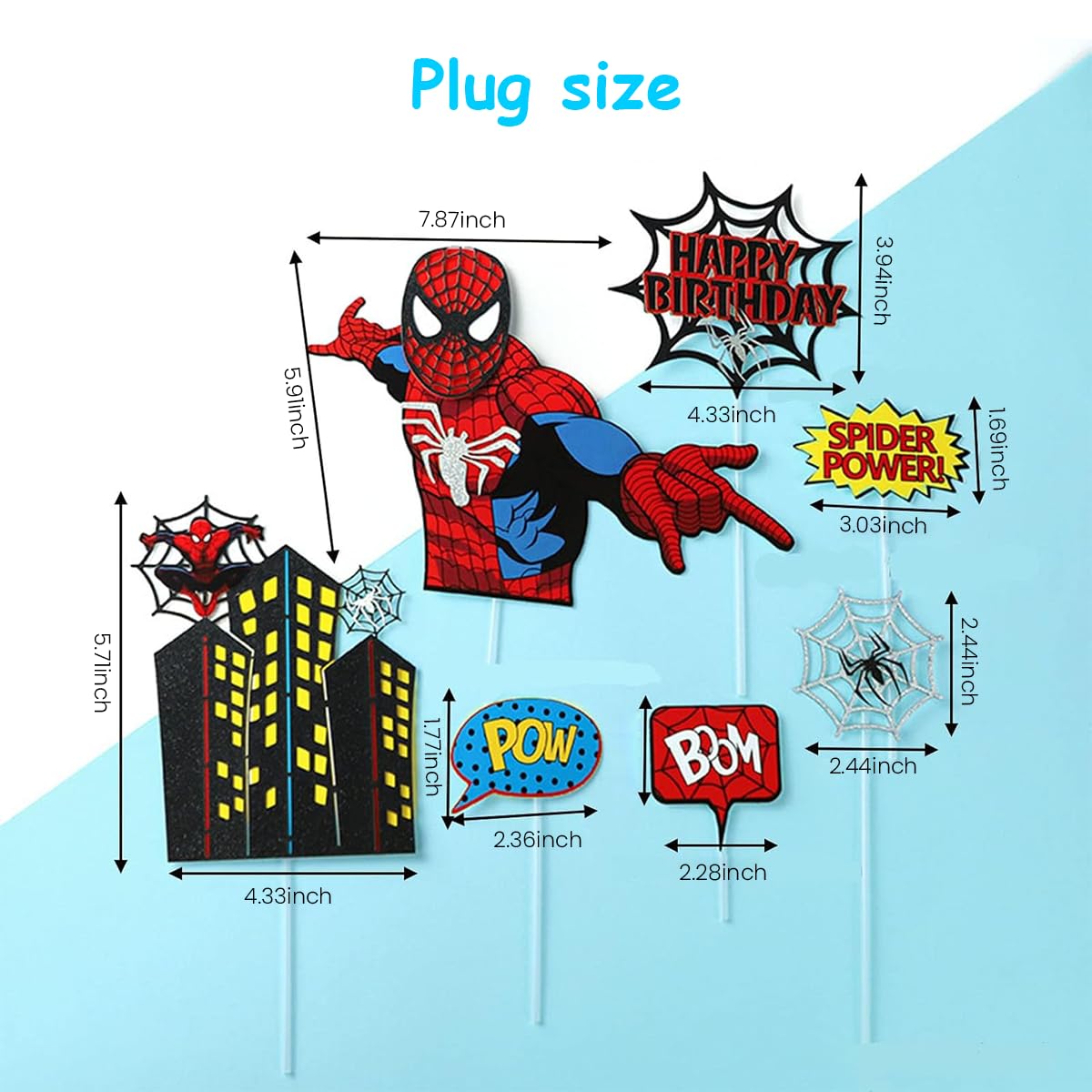 HASTHIP® Spiderman Birthday Cake Decoration Items Kit Spider-man Cartoon Creative Cup Cake Topper Decorations for Men Kids Boys Birthday Party Supplies