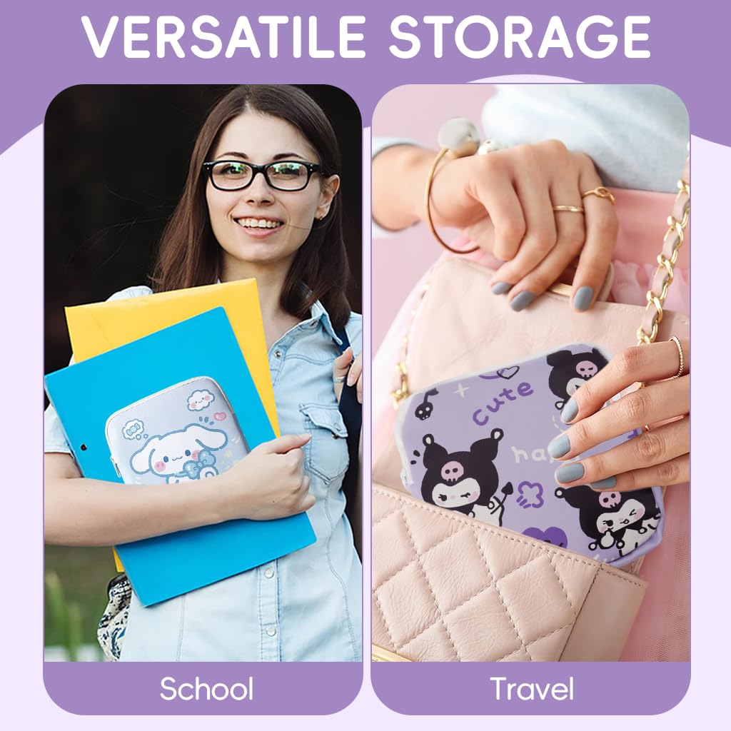 ZIBUYU Small Pouches for Sanitary Pads with Secure Zipper Closure and Cute Prints | 2Pcs Set