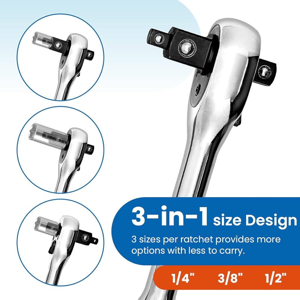 STHIRA Ratchet Tool Reversible Ratchet Wrench 1/4