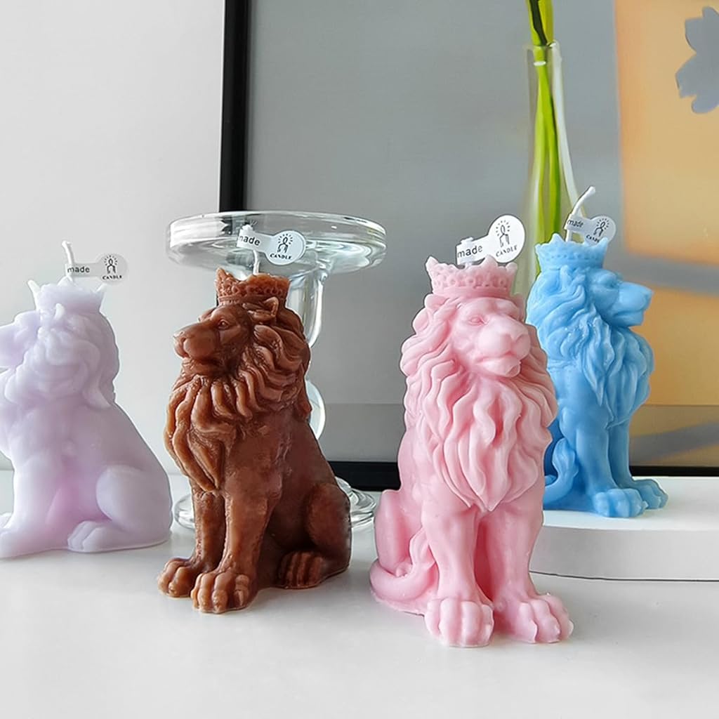 HASTHIP® 3D Lion Candle Mold Animal Mold Silicone Mold for Resin Candle Mold Bubble Resin Making Molds Craft Supplies Animal Mold for Resin Resin Casting Mold