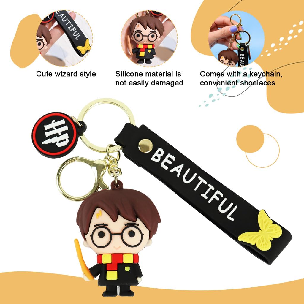 Zibuyu Magical Fantasy Keychain for Girls featuring Wizard Design | Cute Gift and Bag Charm