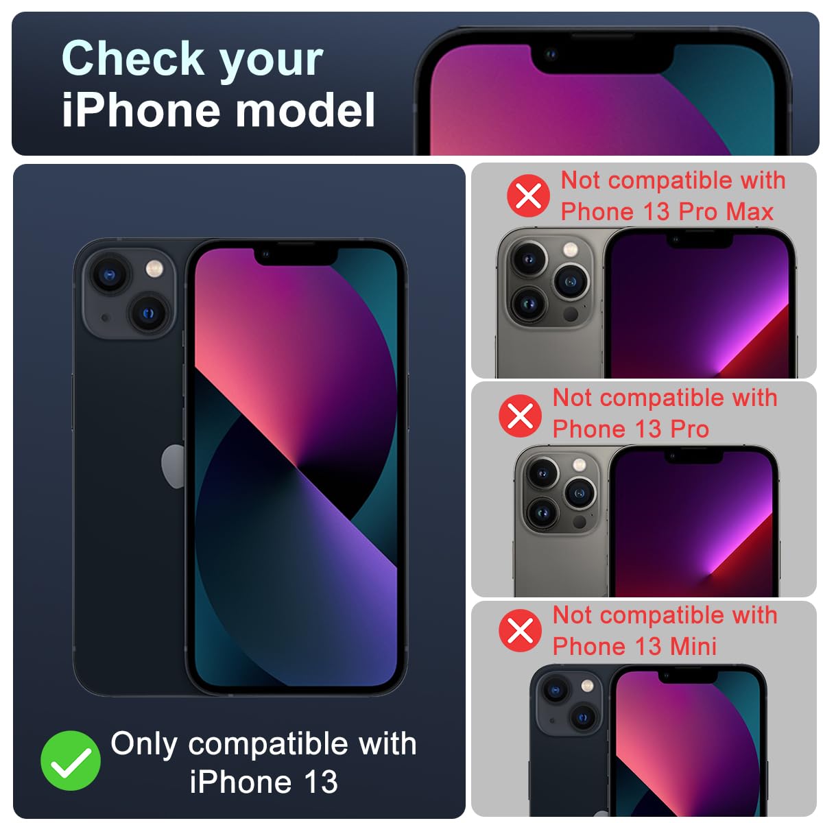 ZEITEL Tempered Glass Screen Protector for iPhone 13 with 9H Hardness and Anti Fingerprint | 2 Pack Full Coverage HD Clarity