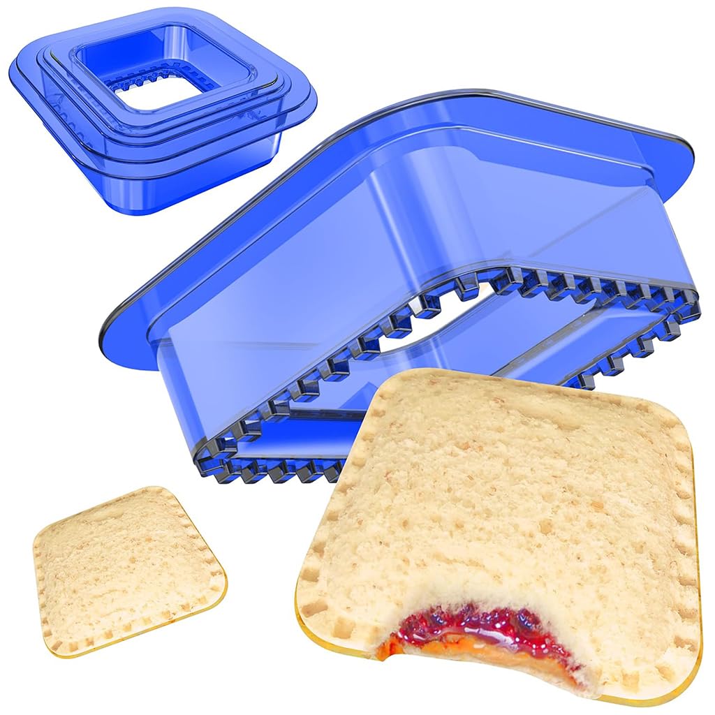 HASTHIP® Bread Sandwich Maker Mold with 2 Sizes, 2 in 1 Square Sandwich Cutter and Sealer Foodgrade Plastic Sandwich Cutter Sealer and DIY Cookie Pastries Cutter Sandwich Bread Cutter Sealer