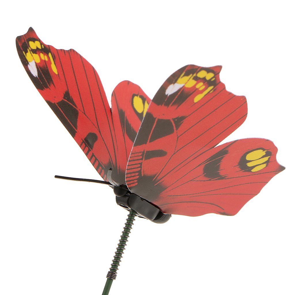 HASTHIP Butterfly Garden Stakes for Outdoor Decor with Flexible Metal Wires and 20 Pcs | Lifelike Plastic Butterfly Ornaments