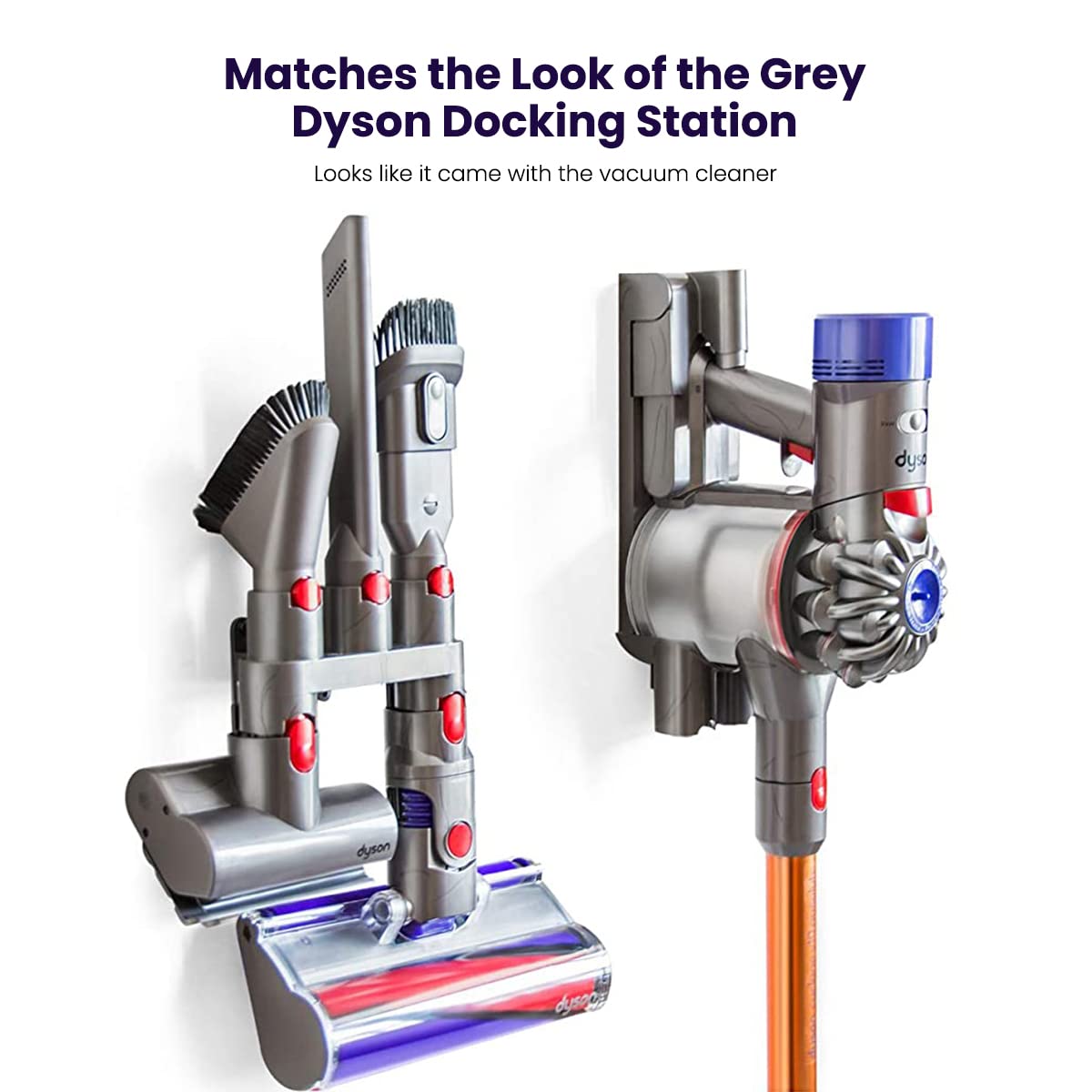 HASTHIP Attachments Holder for Dyson V7 V8 V10 V11 V15 with 5 Slots and Screw Mounted Wall Rack | ABS Organizer
