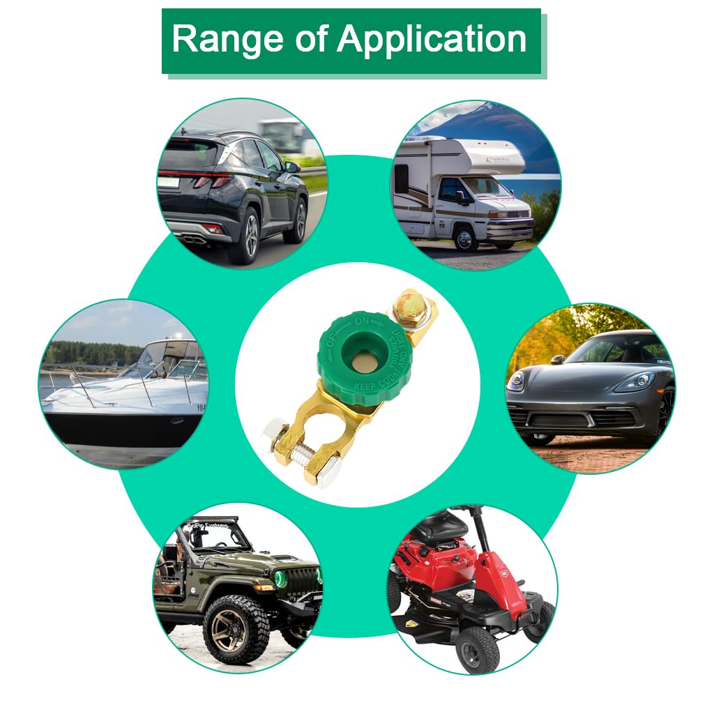 STHIRA Car Battery Cut Off Switch for 12V Vehicles with 0.59–0.67in Top Post | Power Control & Anti Theft