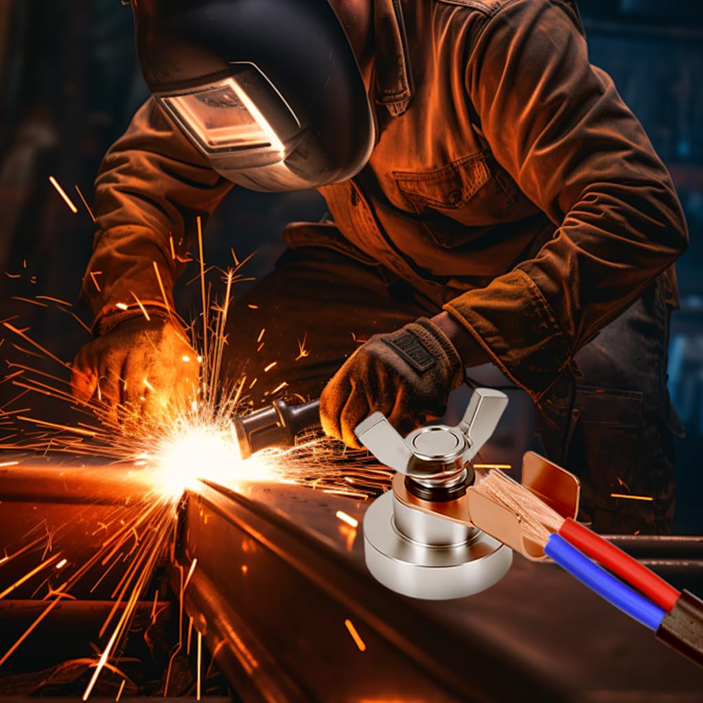 Serplex Welding Magnetic Ground Clamps for Automotive Repair and Metal Fabrication | Two Size Options with Strong Magnet Hold