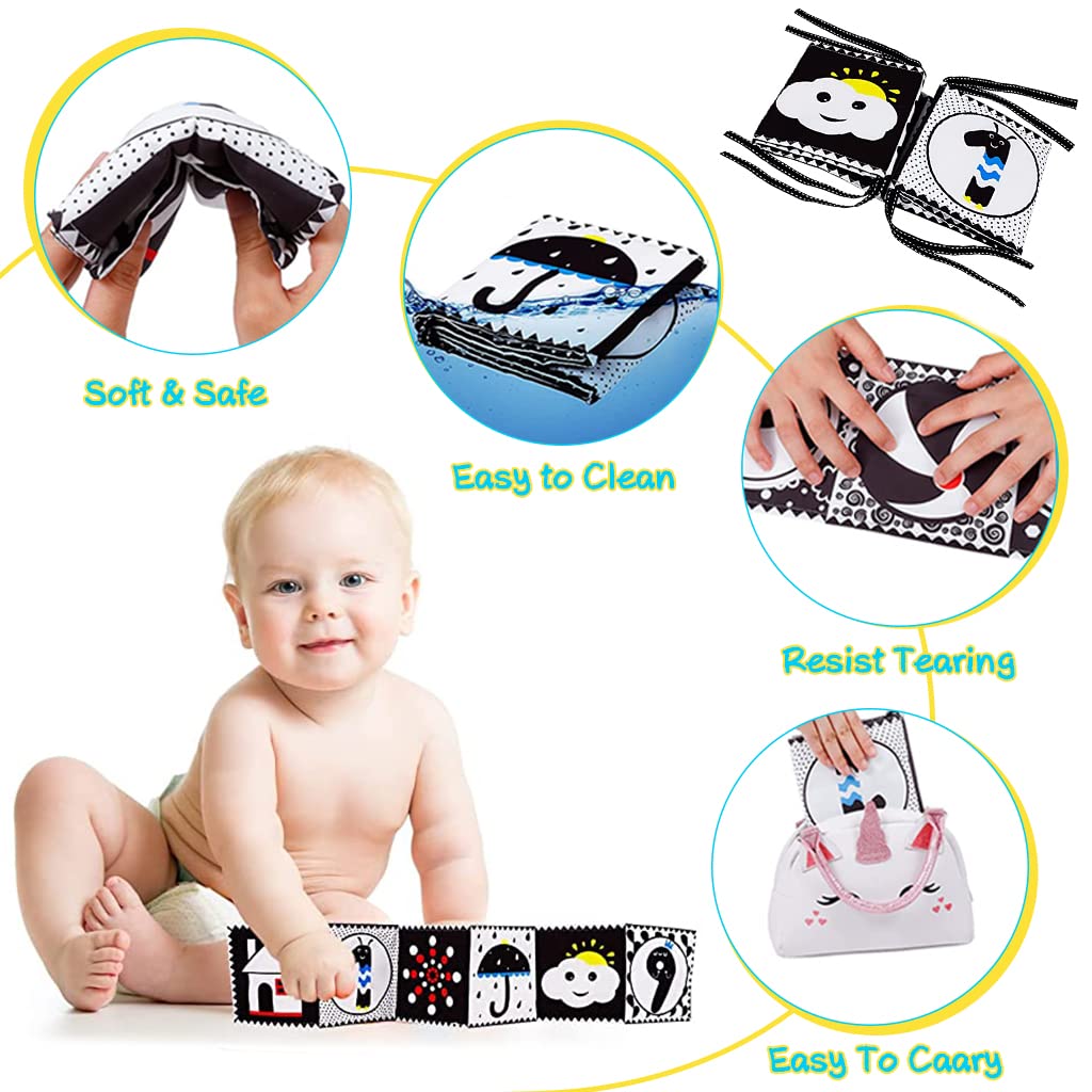 Baby Cloth Book for Early Learning with Soft Fabric Pages in White | Infant Toy