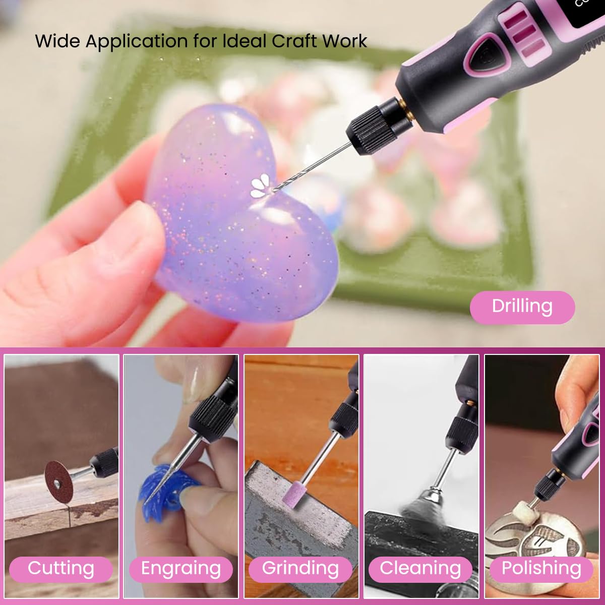 Serplex Electric Drill Rotary Tool Kit with 96PCS Accessories for DIY Crafting | USB Rechargeable