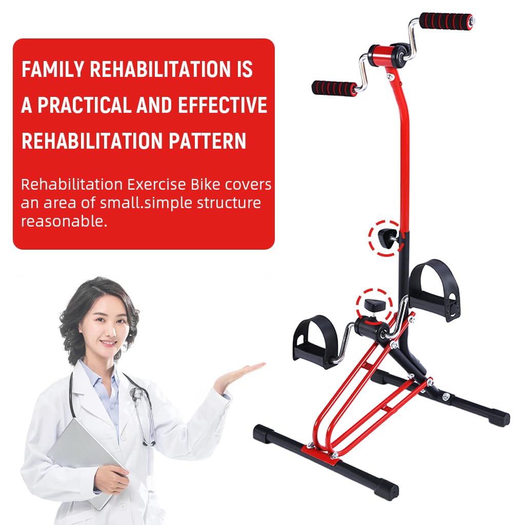 Proberos Pedal Exerciser for Legs and Arms with Dual Hand Rockers and Adjustable Resistance | Non Slip Compact Cycle for Home Fitness